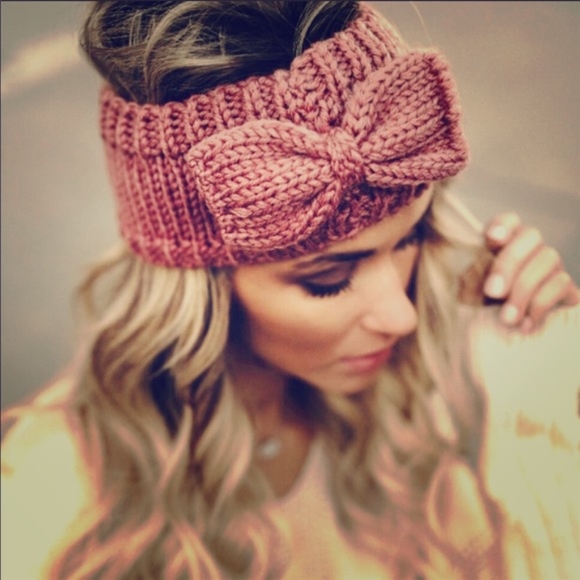 NEW knit Winter Bow Headband - Picture 2 of 3